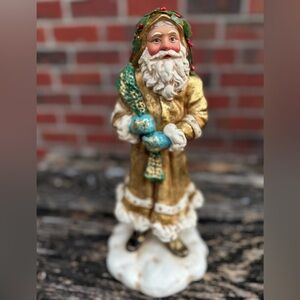 Vintage Discontinued Department 56 Possible Dreams Clothtique 11” Gold Santa